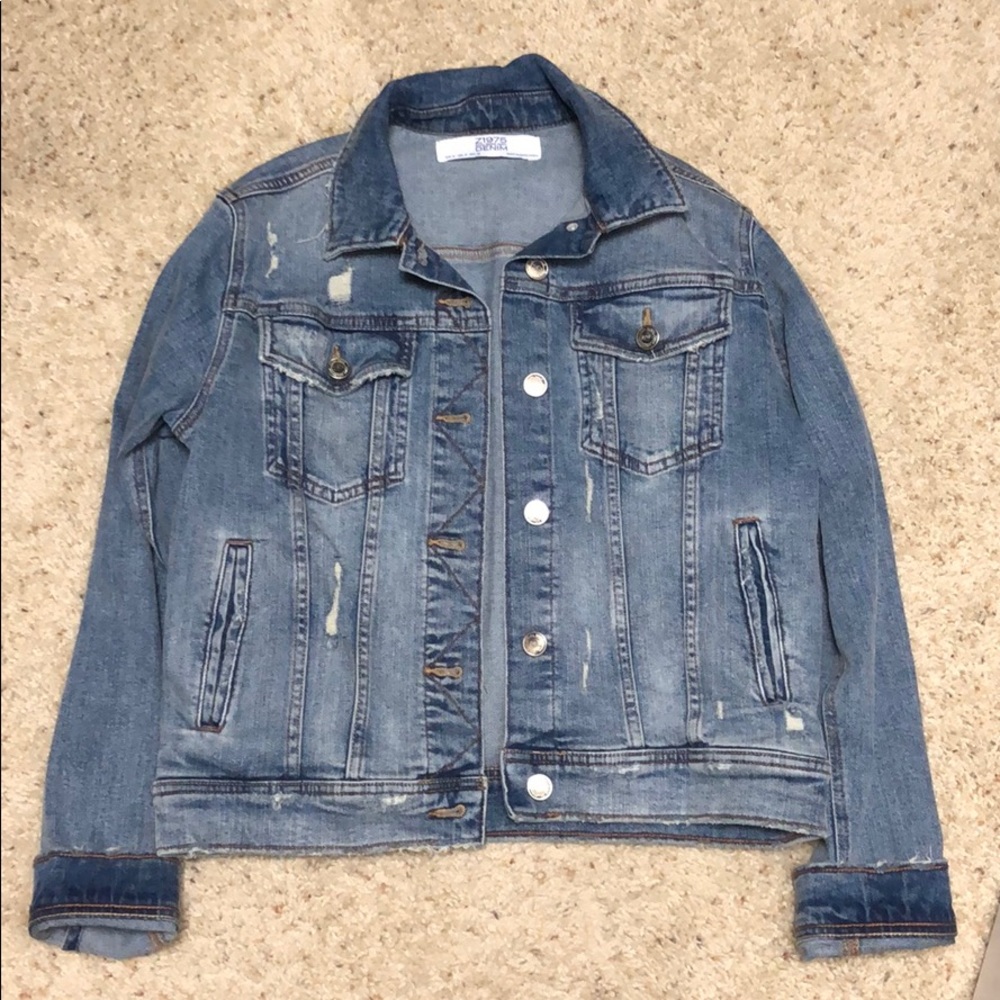 Zara Distressed Denim Jacket